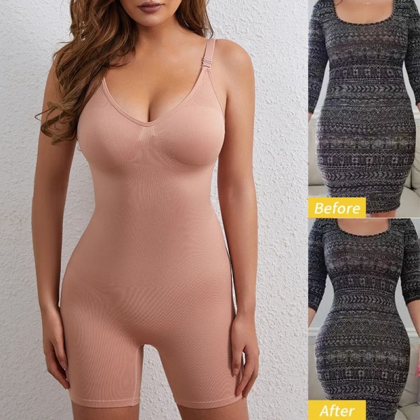 Kvinnor Body Sömlös Shapewear Magen Slimming Shapers Butt Lifter Underkläder Body Shaper Plus Size Underkläder Korsett 2022 2 piece Coffee XXL-3XL