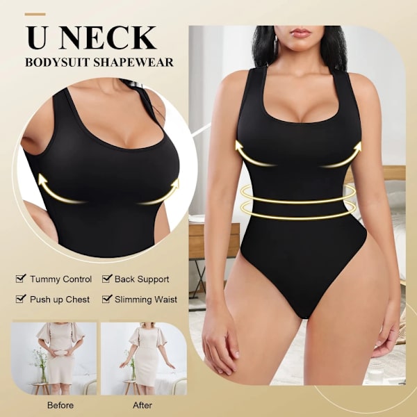 Body Shaper Linne String Sculpting Body Fajas Colombianas Waist Trainer Shapewear Push Up Butt Lifter Black M