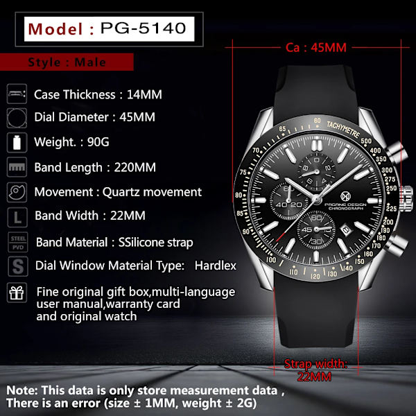 PAGANI DESIGN （Pagrne） Ny herrkvartsklocka watch Watch för män Mode Casual Manklocka Relogio Maasculino GoldBlueR