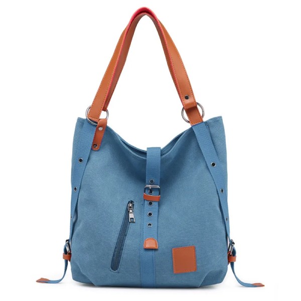 ny pu enfärgad dragkedja stor kapacitet dam handväska sommar ny blå mode axel cross body väska läder Quiltning casual väska Blue