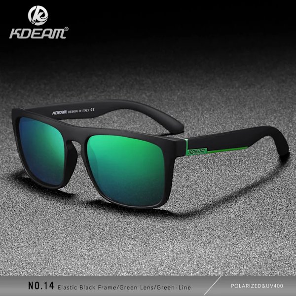 KDEAM Polarized Designer Square Solglasögon Herr eller Dam Elastisk målarram Spegel Solglasögon 17 färger tillgängliga C14