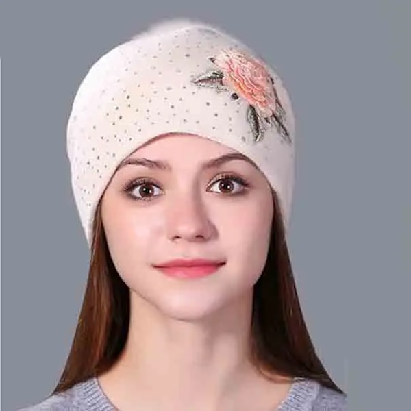 2016 Ny FemininoMink Pom Pom Vintermössa för Kvinnor Flickmössa Stickad Tjock Beanie Skullies Mössa multi