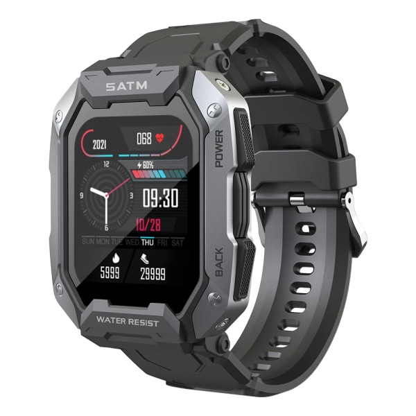 SKMEI 1,71 tum Smart Watch Herr Stegräknare Simning Sport Fitness Tracker IP68 Vattentät Bluetooth SmartWatch för Android ios Black 1
