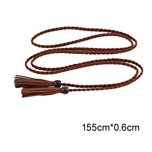 Klassiskt sammet midjebälte knytband rosett Cummerbunds modebälte för kvinnor kvinnligt brett midjeband midjebälte för ylle överrock 172cm Dark Brown B