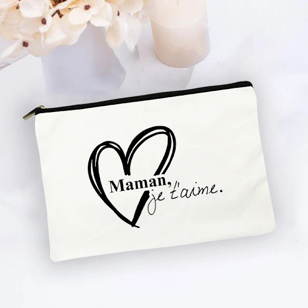 I Love You Mama Print Utomhus sminkväska Kvinnor Kosmetisk väska Resetoalettartiklar Organizer Kvinnlig Förvaring Sminkväska Mamma Present W17598-TBWH-D