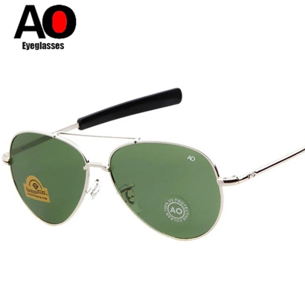 Märke Herr Solglasögon Army MILITARY MacArthur Aviation Style AO Allmänt Solglasögon Amerikansk lins Optiskt glas Oculos De Sol C4