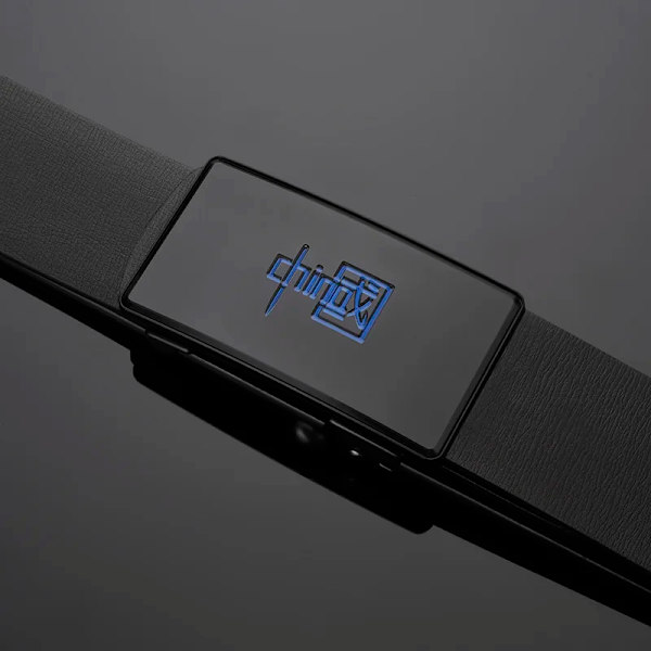 Herrbälte, tandlöst automatiskt spänne, exklusivt designbälte, lyxigt, lyxigt, läderbälte för män WYH02 blue 115CM