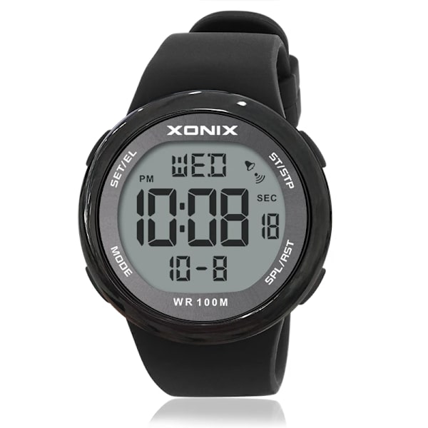 2016 nytt märke XONIX Watch Herr Militära sportklockor Mode PU Vattentät LED Digital Watch For Man Klocka digital-klocka NY-005(Silicone Band