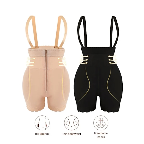 Butt Lifter Shapewear Fake Butocks Underkläder Control Trosor Remmar Höftkuddar Enhancer Shapwear Brief Smalmer Waist Cincher Hooks Black L