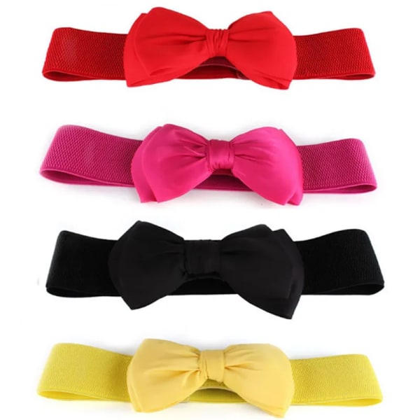 Nya kvinnor rosett Cummerbunds Elastisk rosett Bred Stretch Bukle Midjeband Bälte 12 färger Mode Flicka Klänning Accessoarer Midjebälten Beige One Size