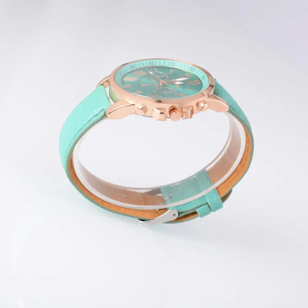 Mode Dam Quartz Watch Orange Läderrem Lyx Digital Roman Scale Alloy Urtavla Klockor För Kvinnor Present Par Klockor H07 H07-2