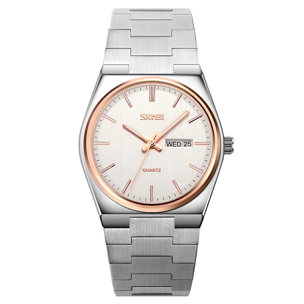 SKMEI Ny Casual Quartz Clock Man Full Steel Time Week Date Watch Herr Vattentät Business Armbandsur Man reloj hombre color3