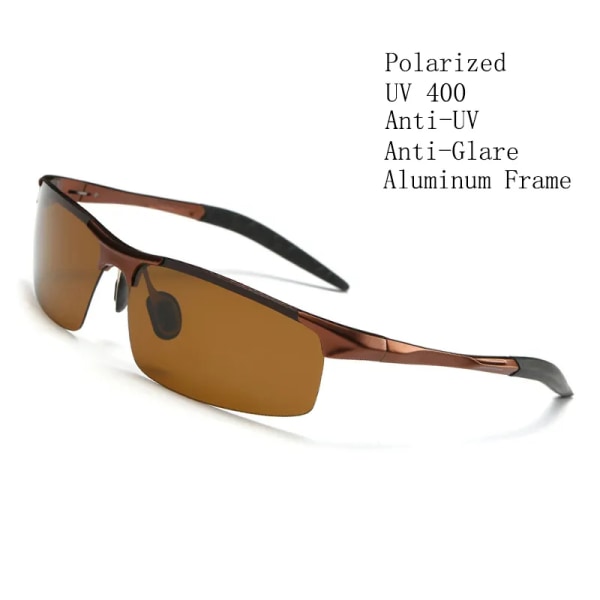 AORON Polarized Solglasögon Herr Klassiska Sportkörning Solglasögon UV400 Lyxiga Solglasögon av aluminiumram för män Gold Black Original Zipper Case