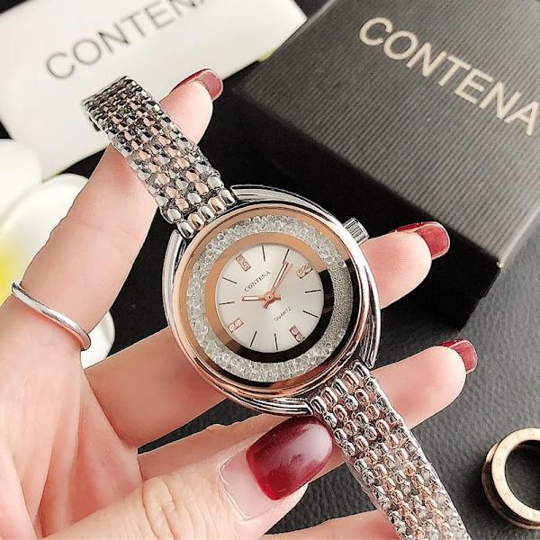 Kvartsklockor 2023 Watch Modeklocka Watch Femme Lyxarmbandsur för kvinnor Montre Femme Zegarek Silver