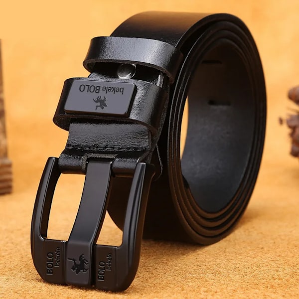Lyxmärke Designer Bälte Herr Mode Äkta Läder Midjerem Legering Nål Spänne Herrbälte Cummerbunds Ceinture Homme 2022 BOLODPHK-Black 100cm