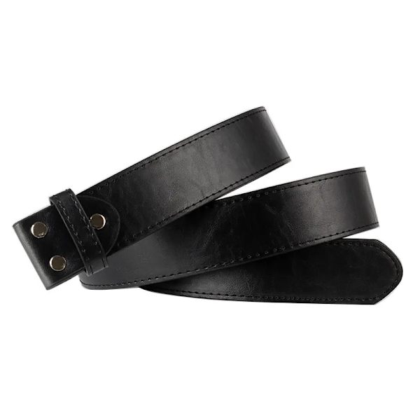 Herr PU-läder Bälte utan spänne DIY Bältestillbehör 3,8cm Black 115cm