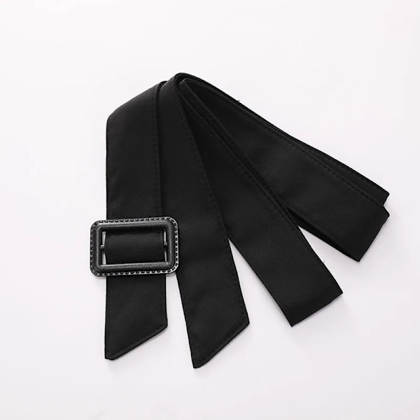 Klassiskt midjebälte, knytband Rosett Cummerbunds Modebälte för kvinnor, kvinnor, brett midjeband, midjebälte för överrock 170 cm, dambälte Black 170cm