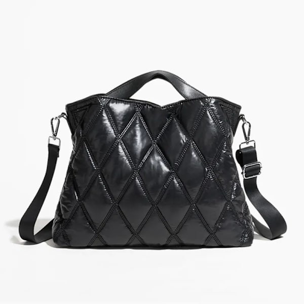Casual Vadderad väska med stor kapacitet Handväskor Damer Designer Lingge Quiltade axelväskor Lyxig Nylon Sapce Crossbody-väska i bomull black