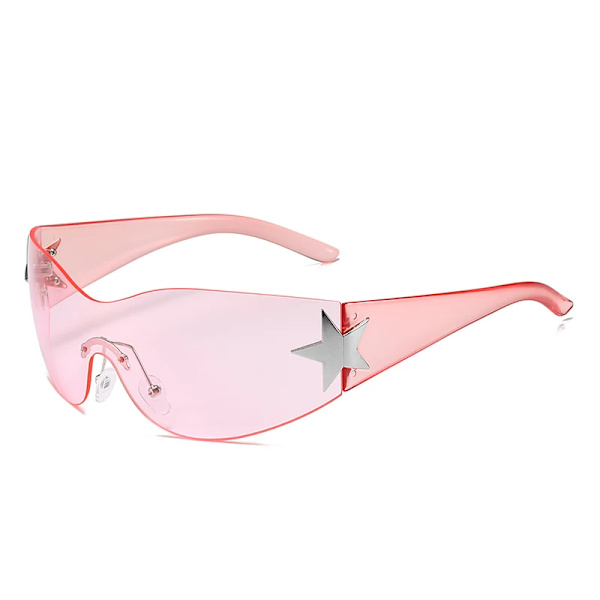 Modedesigner Solglasögon Dam Lyx Trendiga y2k Solglasögon Kvinna Shade Rosa glasögon Goggle 2000-talet lentes de sol mujer clear pink as shown