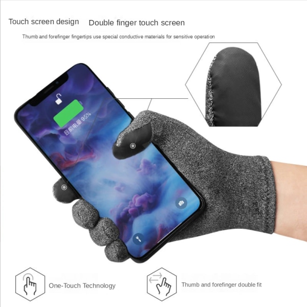 Vinterhandskar Thermal pekskärm Thermal vindtät varma handskar 1st Artrithandskar Kvinna Reumatoid magnetterapihandske style3 gray S