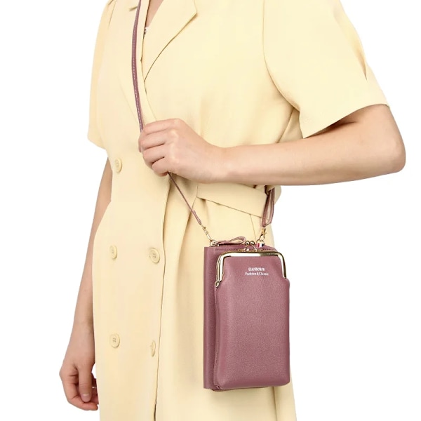 Ny Clip Designer Telefonficka Axelväska för Kvinnor Mjukt Pu Läder Kvinna Små Crossbody Väskor Dam Messenger Handväska Handväska Red