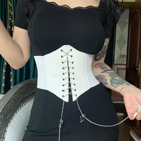 Mode Flerfärgat Pu Läder Kvinna Bälten Jeans Klassisk Retro Guld Runt Spänne Kvinnlig Pin Lyx Punk Gothic Midjeband black belt 106cm