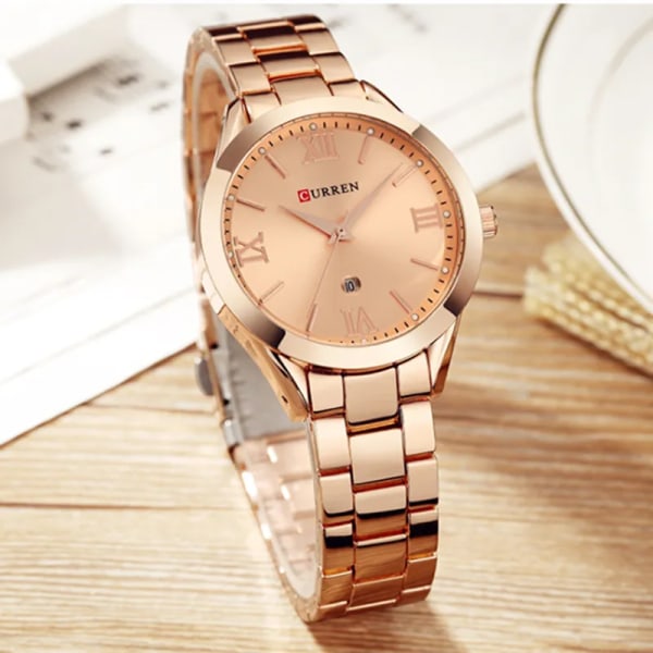 CURREN Watch För Dam Mode Retro Dam Watch Vattentät Stål Watch För Dam Jul Relógio Feminino 9007 gold box