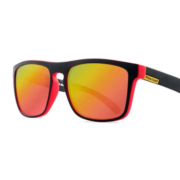Polariserade solglasögon Man Sport Märke Modedesigner Solglasögon Man Kvinna Kvadratisk Utomhuskörning Oculos De Sol Masculinos Black Red black