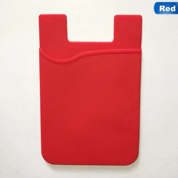 Business Credit Pocket Adhesive Mode Kvinnor Män Mobiltelefon Hållare ID-kort Hållare Slim Case klistermärke Red