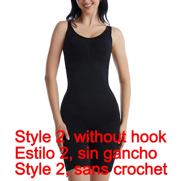 Fajas Shapewear för kvinnor Krok- och ögonstängning Magkontroll Justerbar gren med öppen byst Body Lårtrimmer Korsett Kорсет style 2 without hook M
