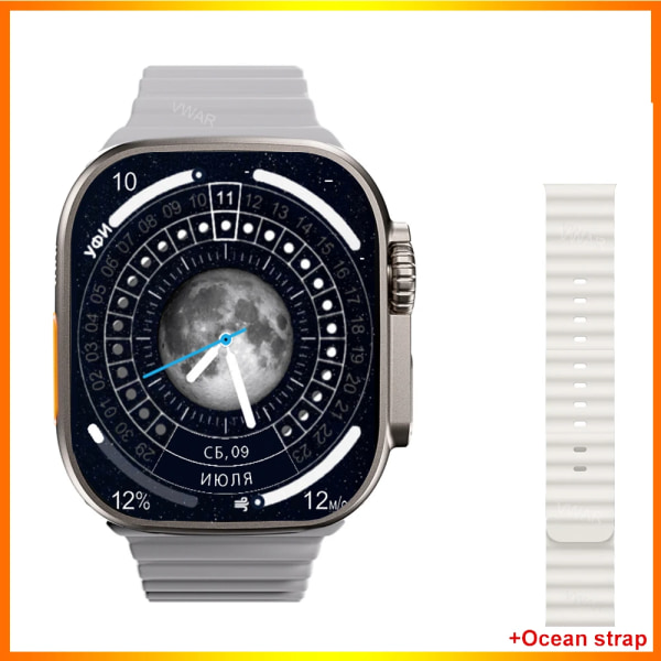 Vwar ZD8 Ultra Max Plus Smart Watch Compass 2.2\ Gold Ocean White