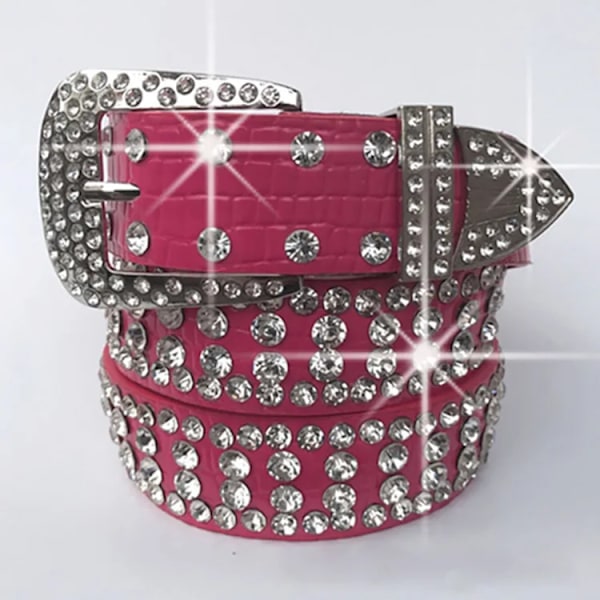Diamantbälte Goth Lolita Cosplay Harajuku Y2K Punk Lyxrem Bling Bling Disco Midjeband Hip Pop Kvinnor Män Kristallbälten AS IMAGE(.848) 110cm(.848)