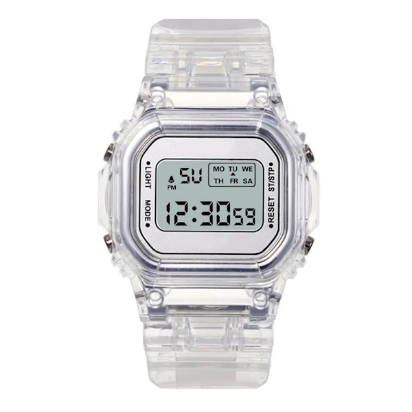 Nya digitala klockor för män Led elektronisk armbandsur Militärsport Män Kvinnor Unisex Watch Vattentätt reloj hombre 190 white