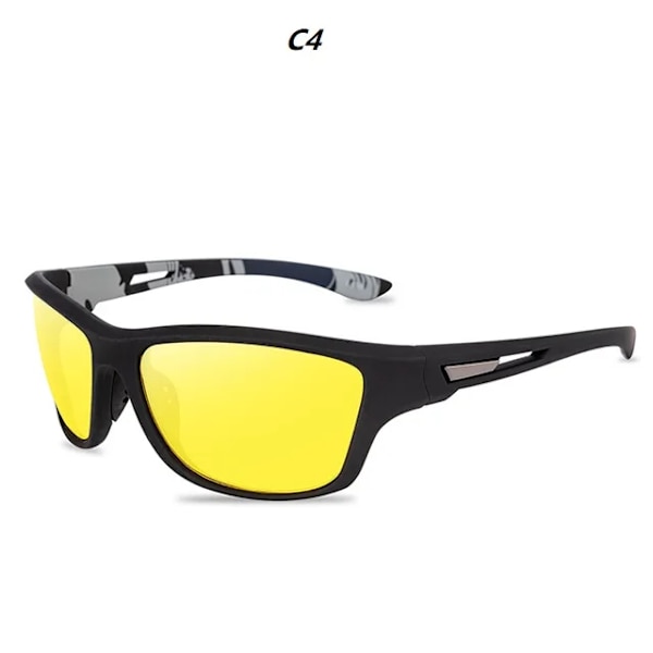 Ny design polariserade glasögon Män Kvinnor Fiskeglasögon Solglasögon Camping Vandring Köra Glasögon Sport Solglasögon C4 Yellow As Pirture