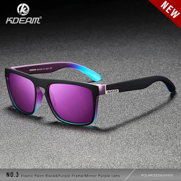 KDEAM Polarized Designer Square Solglasögon Herr eller Dam Elastisk målarram Spegel Solglasögon 17 färger tillgängliga C20