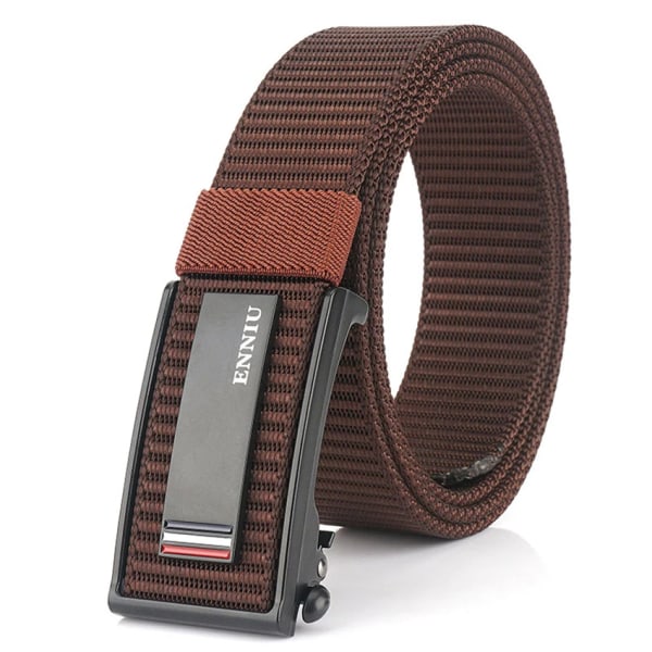 Nytt mode herrbälte Toppkvalitet Bekväma nylon för män Metall Automatiskt spänne Ung Canvas Taktisk designerbälte Coffee Belt A 120cm Adjustable