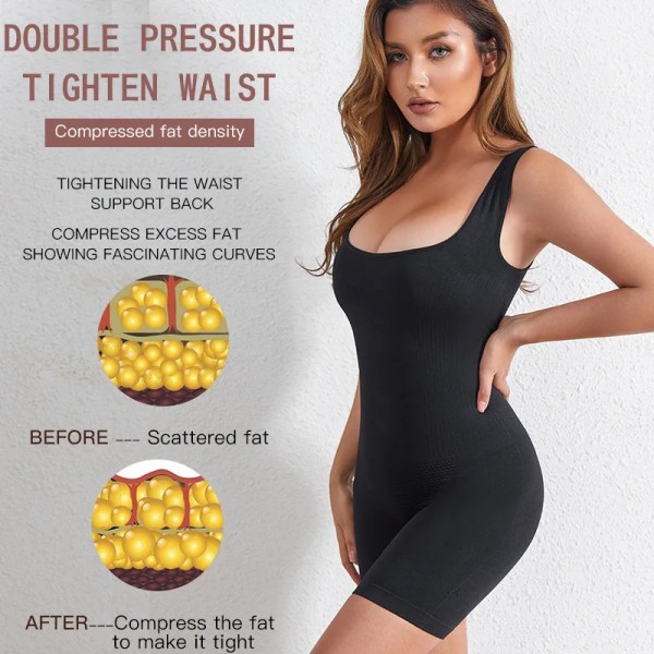 Kvinnor Postpartum Magen Tight Body Shaper Underkläder Seamless Shapewear Body Stor storlek Waist Trainer Butt Lifter Shaping Top Brown XL-XXL