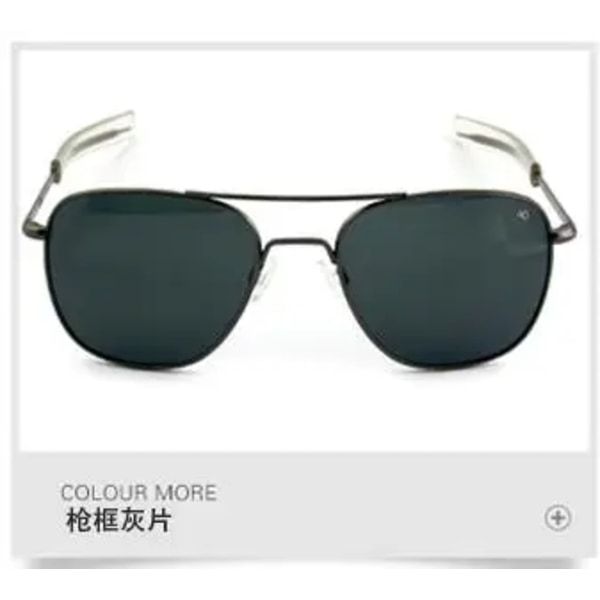 Aviation rektangel ao logotyp solglasögon kvinnor män 2022 uv400 lyxmärke designer glaslins oculos de sol masculino uv protectio black-gray Glass lenses