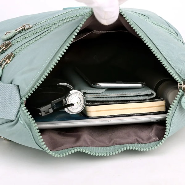 Messenger Bag Causal Kvinnor Axelväska Multi Nylon Kvinna Crossbody-väskor Kvinna Crossbody Moderväska Shoudlerväska Green 02