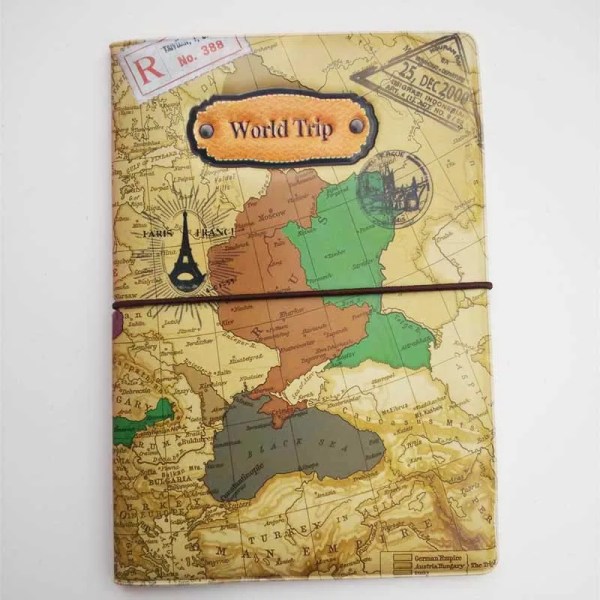 Mode Miss love travel Pass Cover ID Kreditkortsväska 3D Design PVC Läder Visitkortshållare Passhållare 14*10CM Brown map 1