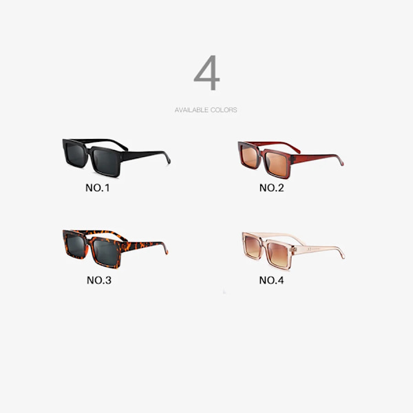 AEVOGUE Solglasögon Dam Rektangelbåge Transparent Brand Designer Retro Solglasögon Unisex fyrkantiga Brun UV400 AE0664 NO2 follow picture