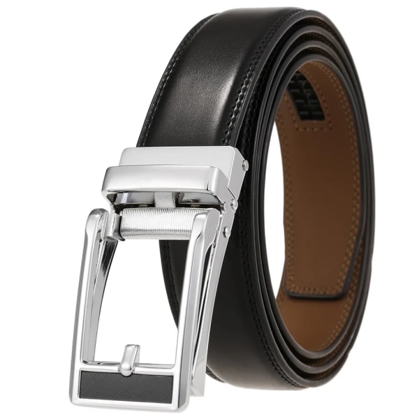 Märke 3 cm Bredd Herr Business Casual Bälten Äkta läder Herr Enkelt Bälte Modedesigner Formell kostym Bälte B908 Black 1 115CM