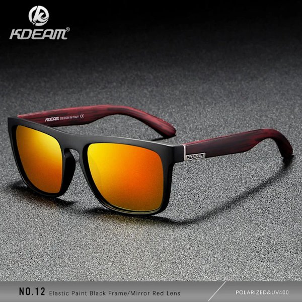 KDEAM Polarized Designer Square Solglasögon Herr eller Dam Elastisk målarram Spegel Solglasögon 17 färger tillgängliga C12