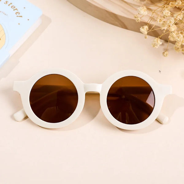 2023 Mode Runda Barn Solglasögon Klassiska Söta Flickor Pojkar Barn Solglasögon UV400 Skyddsglasögon Baby De Sol Gafas C-beige
