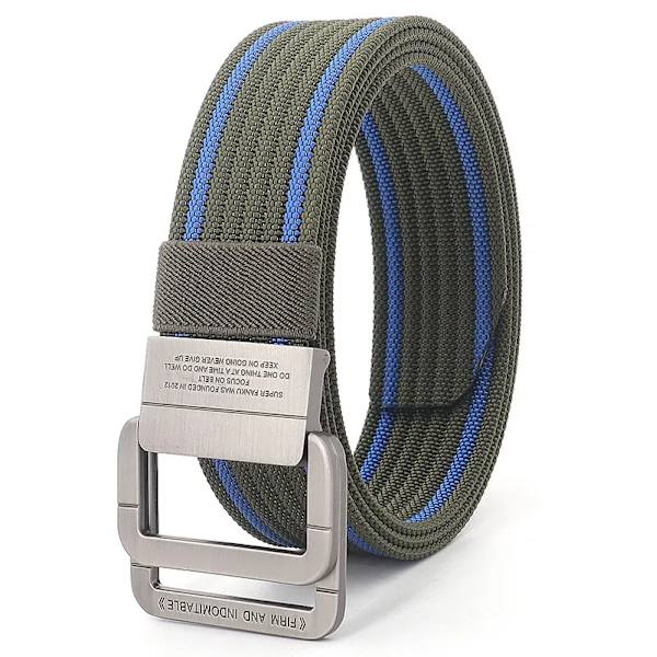 Snygga män Bälten Dubbla ringar Metall Skjutspänne Canvas Stickad Snabbtorkande Jeans Accessoarer Utomhus midjerem Unisex Cinto Color8 110cm