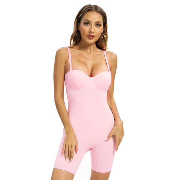 Damer Sexiga bygelbyxor Svart Shapewear Body Sexig Casual Body Shapers Stretch Bodys Naken Jumpsuit Bodys Underkläder Pink XL