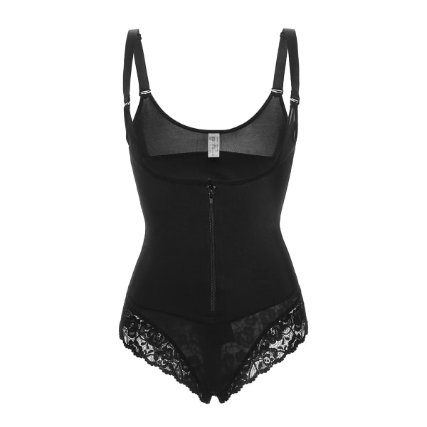 Body Shapewear Dam Waist Trainer Fajas Colombianas gördlar Dragkedja Öppen byst Bodysuit Modelleringsrem Black M