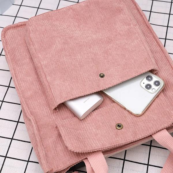 Retro Corduroy Kvinnor Handväskor Stor Kapacitet Messenger Toes Dammode Enkel Designer Dragkedja Shoulder Vild tygväska Green