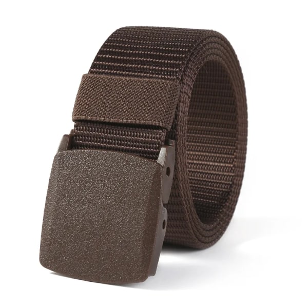 ZLY 2021 Nytt mode Canvasbälte Män Kvinnor Unisex utomhus Taktiskt plastspänne Solid Trend Vandring Midjeband Casual Hot Sälj tea 125cm
