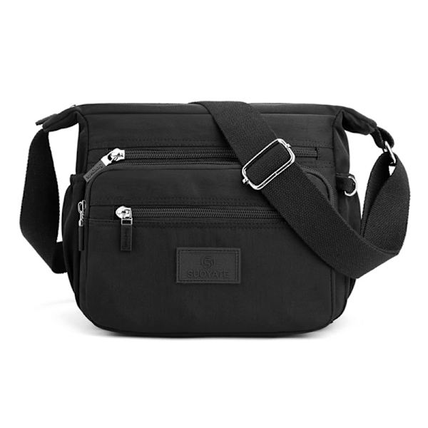 Fashion Messenger Bag Damaxelväska Nylon Handväska Stor kapacitet Liten Mode Damtelefonväska Crossbody-väska Black 1